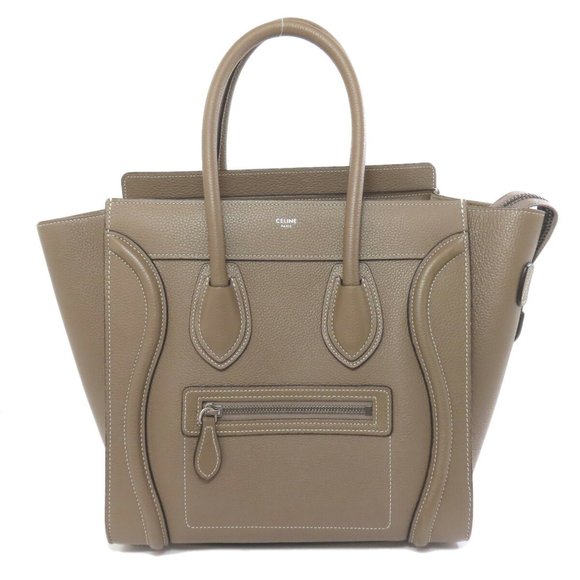 CELINE Brown Leather Tote Bag - Picture 1 of 11